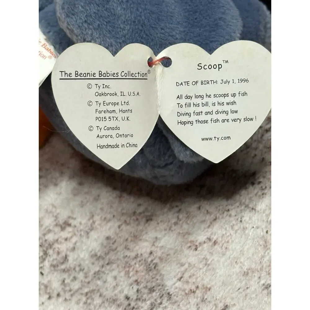 Ty Scoop the Pelican Beanie Babies RARE/RETIRED 1996 W/TAGS Errors